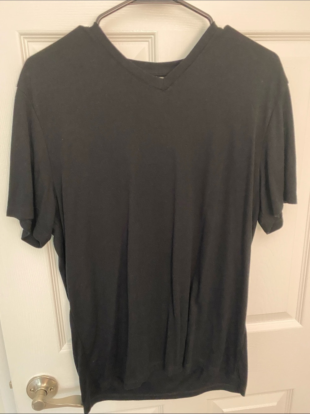 Men's Alfani Black V-Neck Short Sleeve Shirt - Classic Everyday Tee